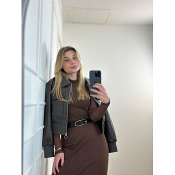 Vestido Tule Marrom