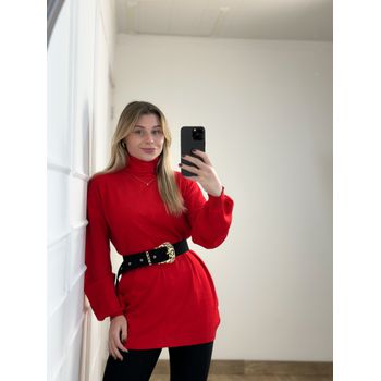 Blusa Modal Alongada Vermelha