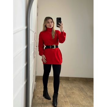Blusa Modal Alongada Vermelha