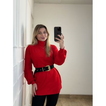 Blusa Modal Alongada Vermelha