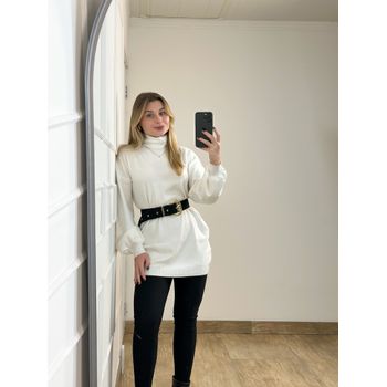 Blusa Modal Alongada Off White