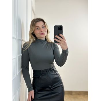 Body Poliamida Gola Chumbo