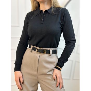 Blusa Modal Polo Preto