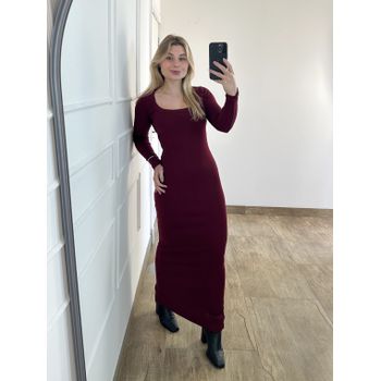 Vestido Longo Ribana Vinho