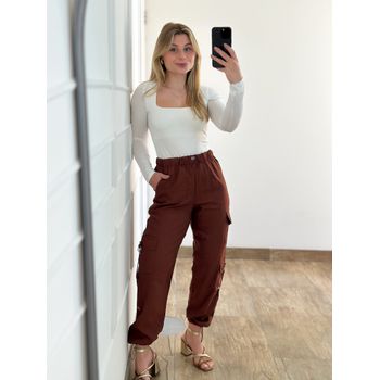 Calça Cargo Marrom