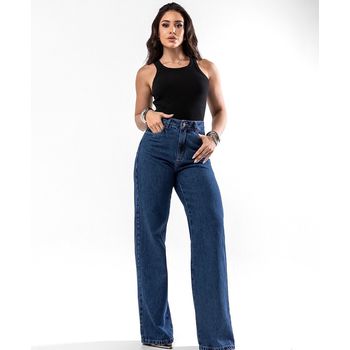 Calça Jeans Wide Leg Escura