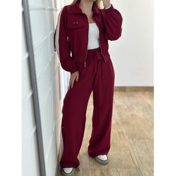 Conjunto Calça e Casaco Vinho