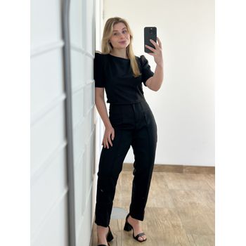 Conjunto Alfaiataria Calça e Blusa Preto