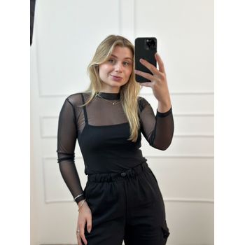 Blusa Tule Preta