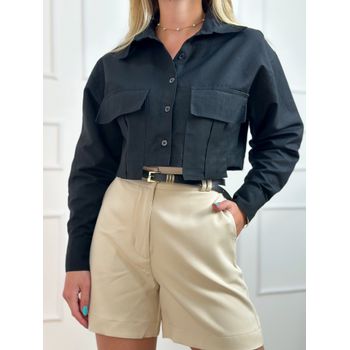 Camisa Cropped Preta