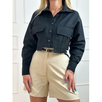 Camisa Cropped Preta