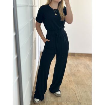 Conjunto Moletinho Calça e Blusa Preto