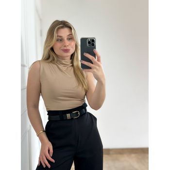 Blusa Poliamida Drapeada Lateral Nude
