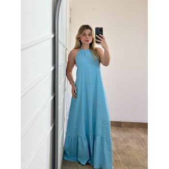 Vestido Linho Azul