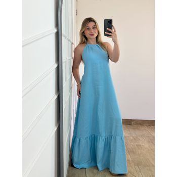 Vestido Linho Azul