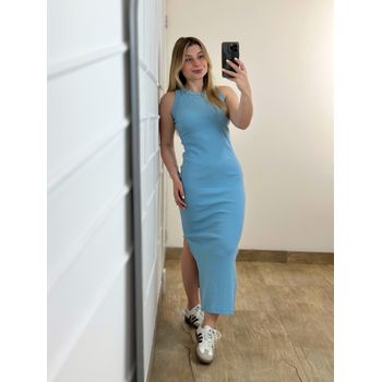 Vestido Ribana Regata Longo Azul