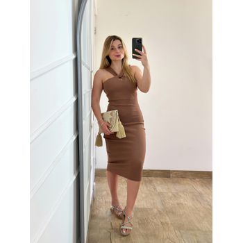 Vestido Midi Marrom
