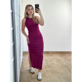 Vestido Ribana Regata Longo Fúcsia