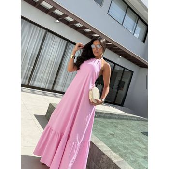 Vestido Linho Rosa