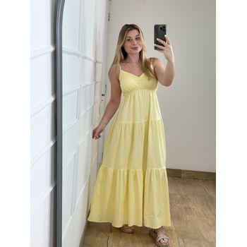 Vestido Búzios Amarelo Manteiga