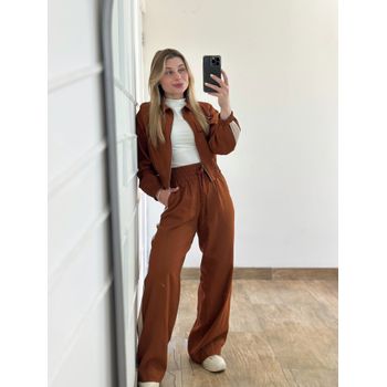 Conjunto Calça e Casaco Caramelo