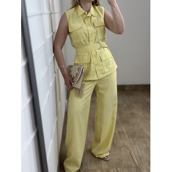 Conjunto Alfaiataria Amarelo Manteiga