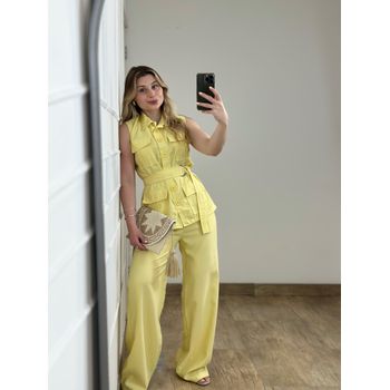 Conjunto Alfaiataria Amarelo Manteiga