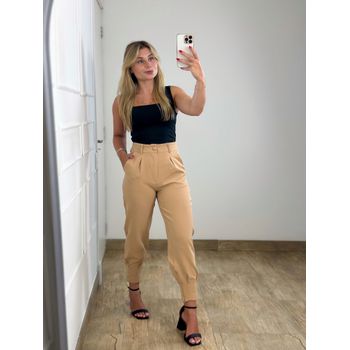 Calça Cenoura Alfaiataria Bege