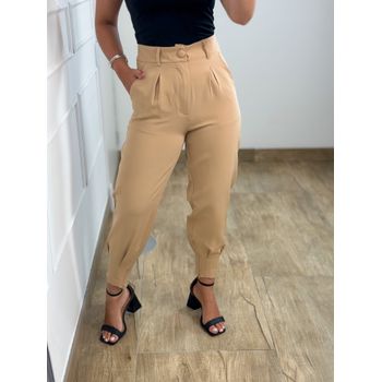 Calça Cenoura Alfaiataria Bege