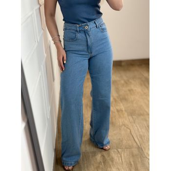 Calça jeans Wide Leg Lavagem Média