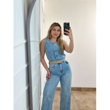 Colete Jeans Lavagem Clara