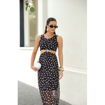 Vestido Longo Tule Poa