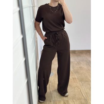 Conjunto Calça e Blusa Marrom