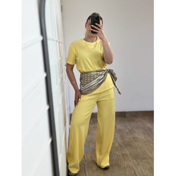 Conjunto Calça e Blusa Amarelo Manteiga