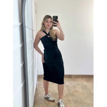 Vestido Ribana Midi Preto