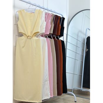 Vestido Alfaiataria Midi Preto