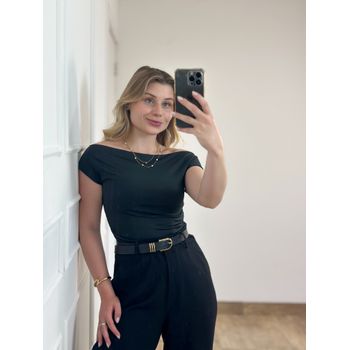 Blusa Poliamida Ombro a Ombro Preto