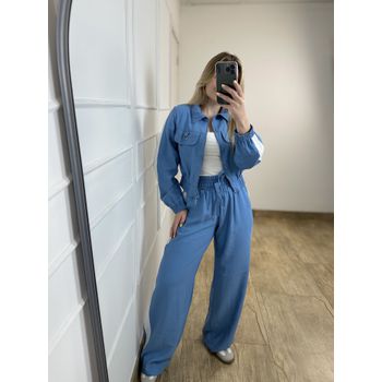 Conjunto Calça e Casaco Azul