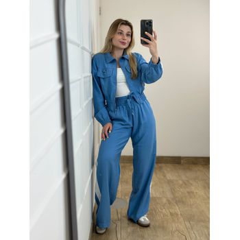 Conjunto Calça e Casaco Azul