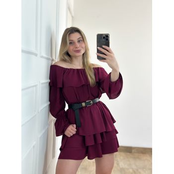 Conjunto Blusa e Short Vinho