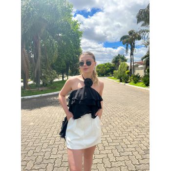 Blusa Flor Removível Preto