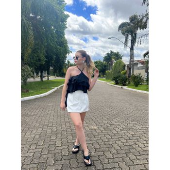 Blusa Flor Removível Preto