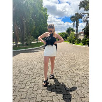 Blusa Flor Removível Preto