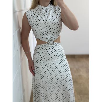 Vestido Poa Branco