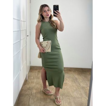 Vestido Ribana Regata Longo Verde