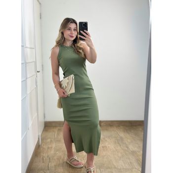Vestido Ribana Regata Longo Verde