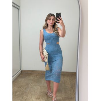 Vestido Modal Midi Azul