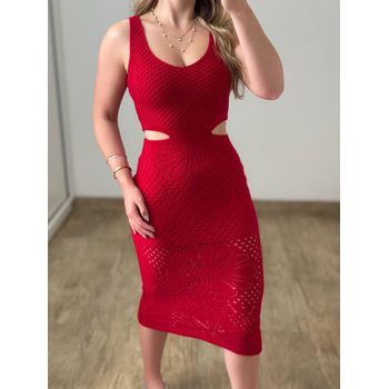 Vestido Modal Midi Vermelho