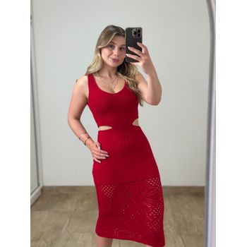 Vestido Modal Midi Vermelho