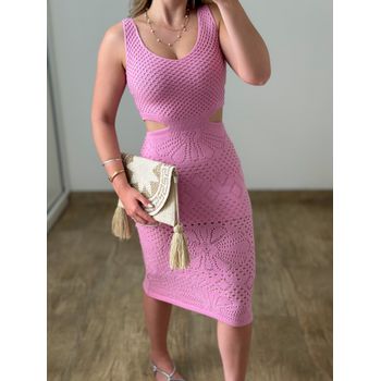 Vestido Modal Midi Rosa